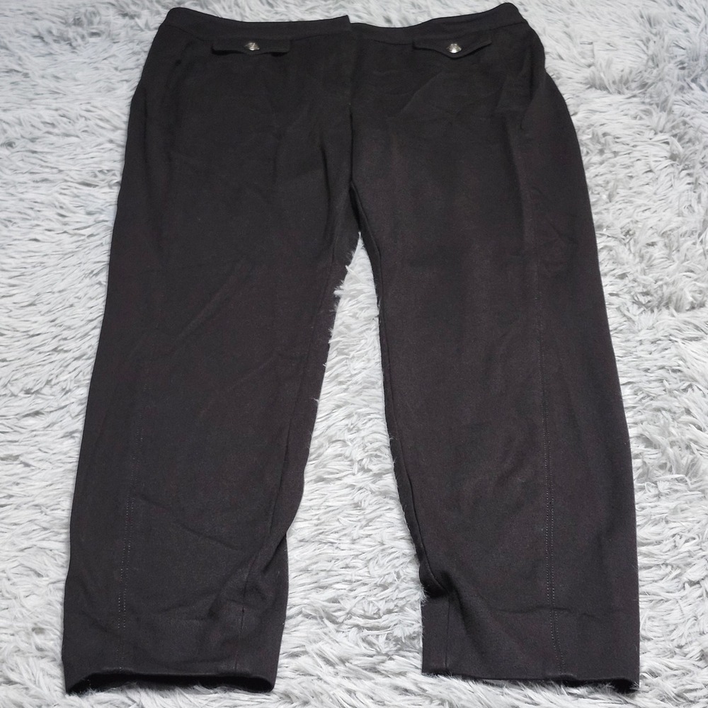 Talbots Pants Womens 10 Black Rayon Blend Straight Leg Cropped Casual‎ Stretch